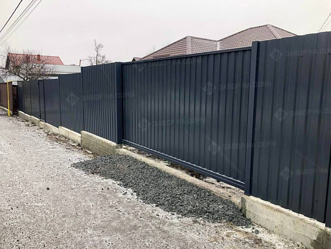 Откатные ворота из профлиста  в Мариуполе